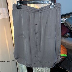 Apt. 9 Gray Button-Front Drawstring Skirt